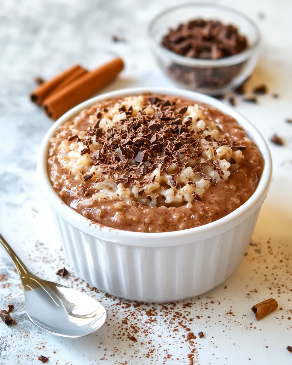 Homemade Chocolate Rice Pudding photo