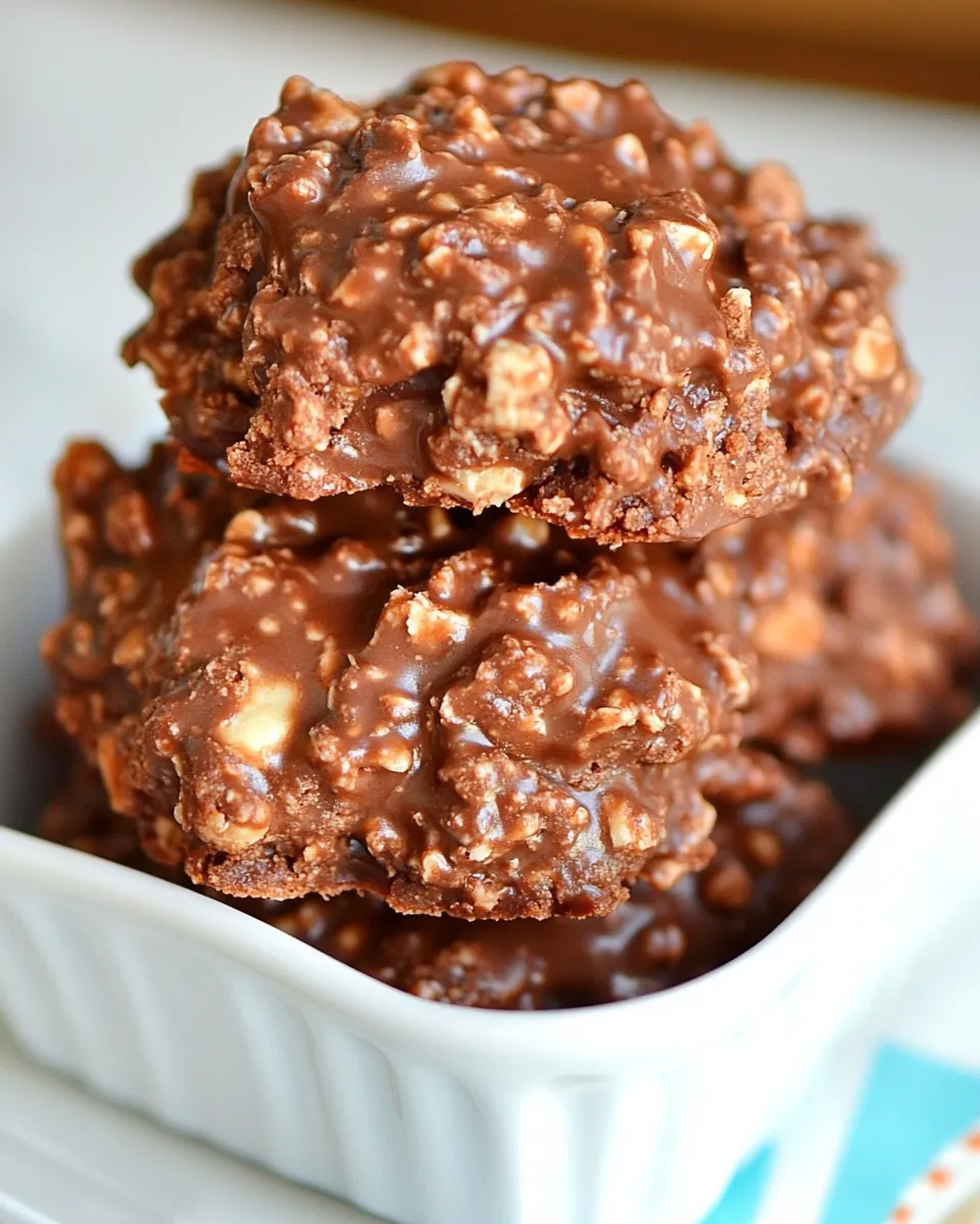 Easy Chocolate Toffee No Bake Cookies photo