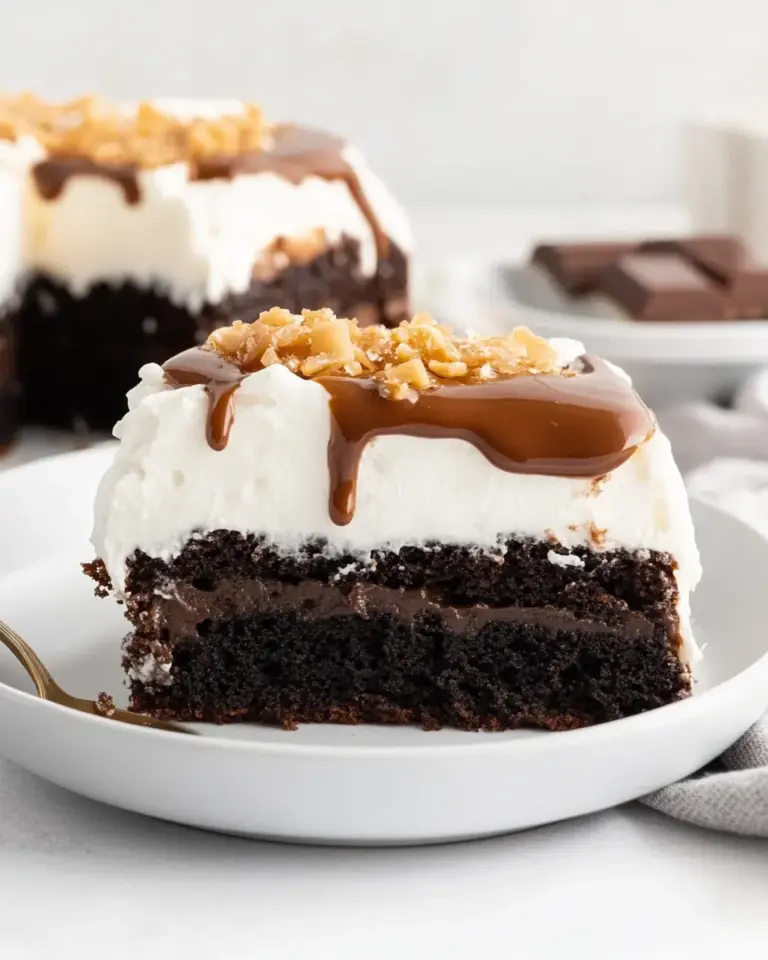 Homemade Chocolate Toffee Poke Cake photo