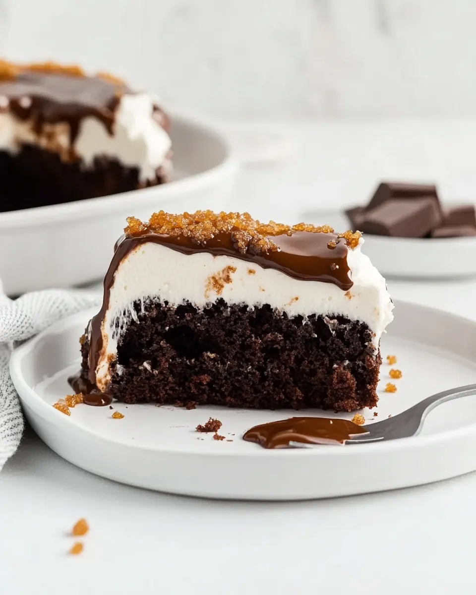 Easy Chocolate Toffee Poke Cake recipe photo