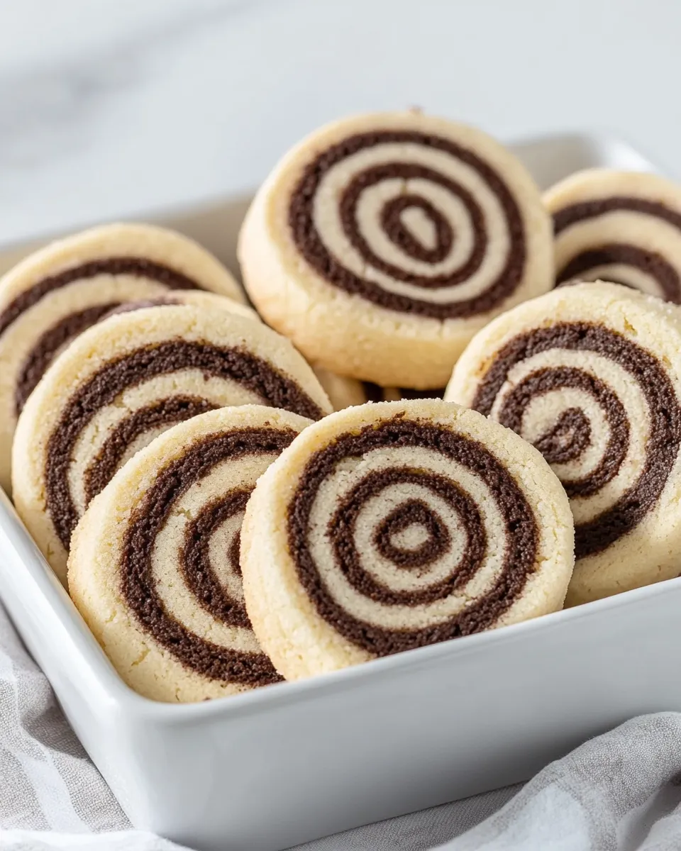 Easy Chocolate Vanilla Pinwheel Cookies recipe photo