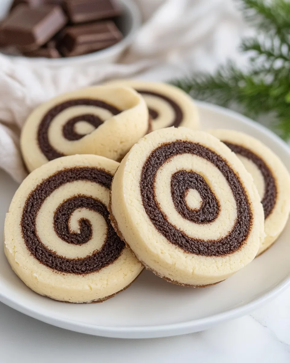 Delicious Chocolate Vanilla Pinwheel Cookies shot