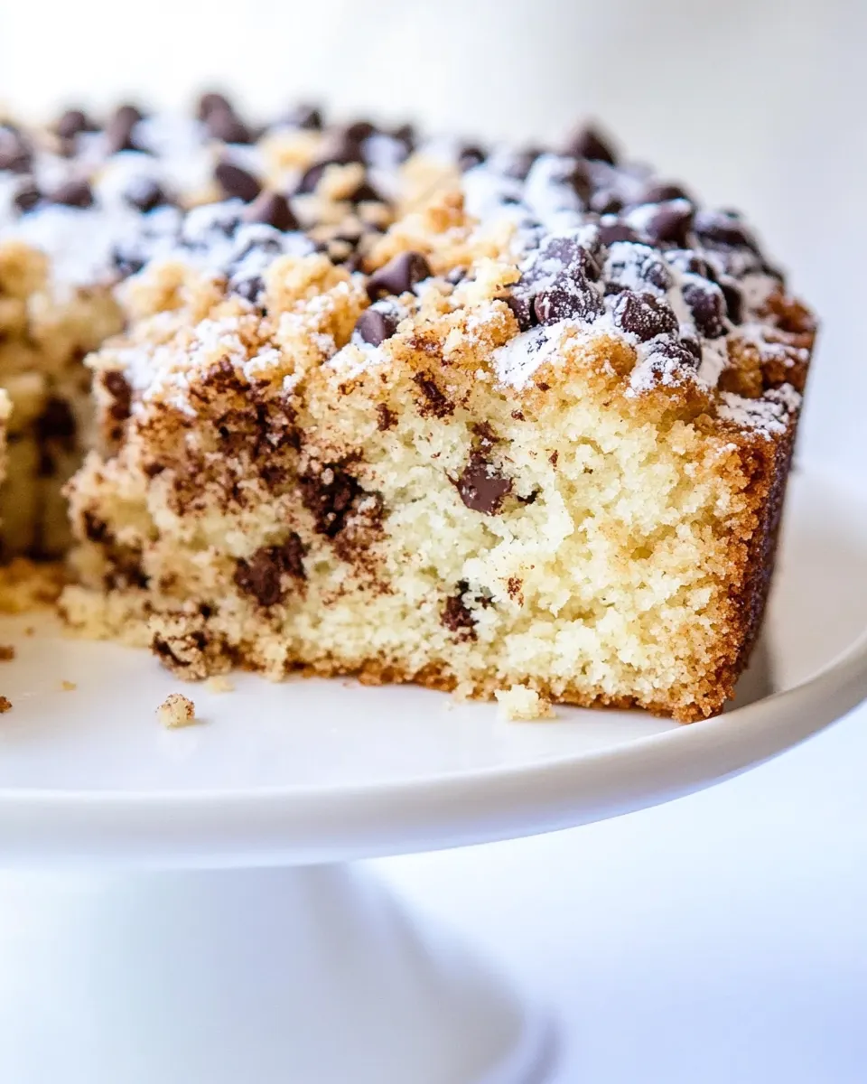 Homemade Chocolate and Peanut Butter Chip Crumb Cake photo