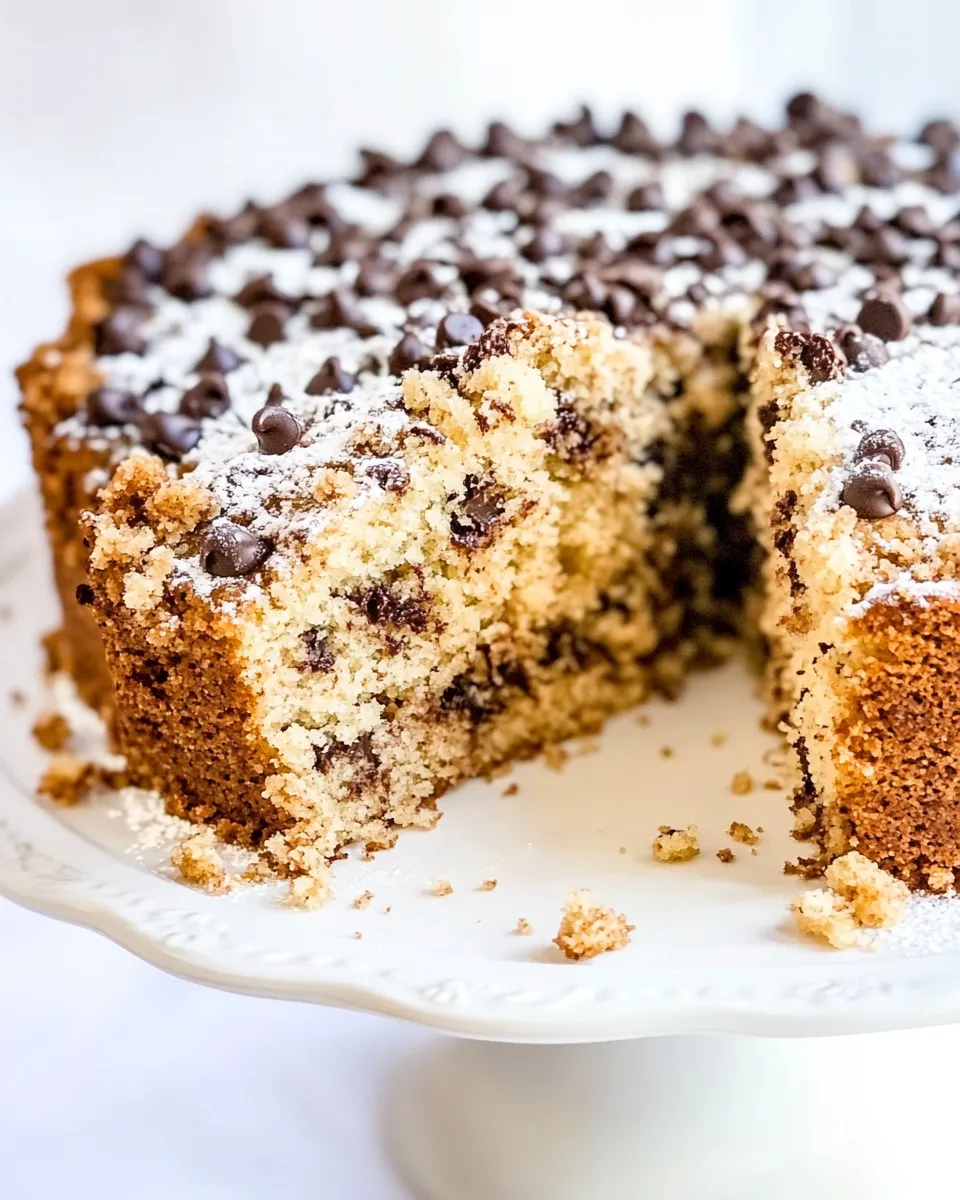 Delicious Chocolate and Peanut Butter Chip Crumb Cake shot