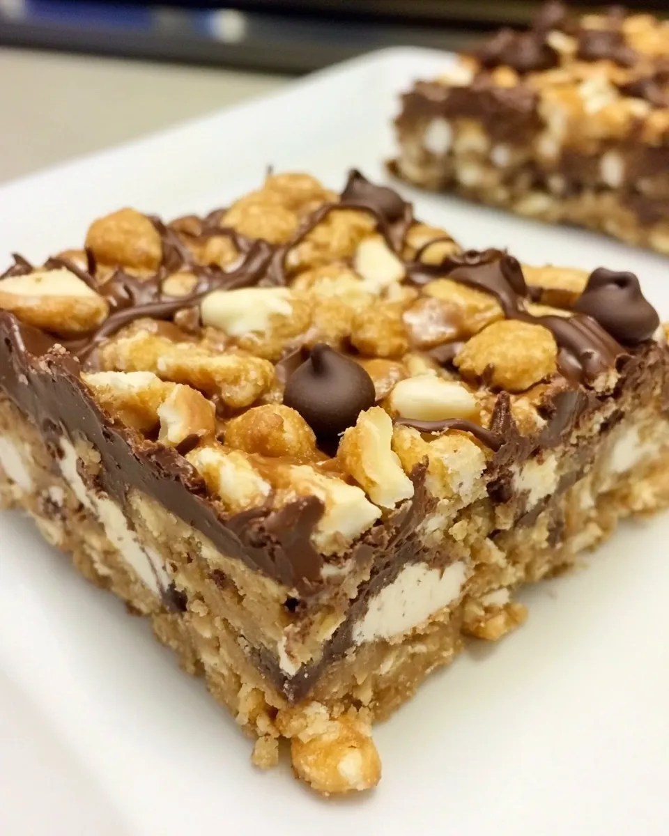 Delicious Chocolate and Peanut Graham Bars shot