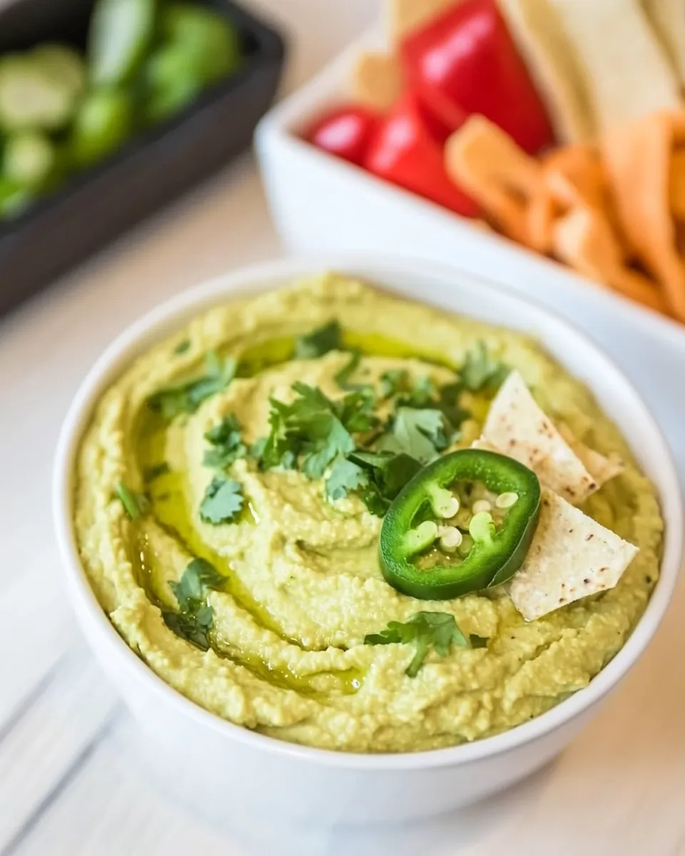 Homemade Cilantro Jalapeo Hummus (Easy!) recipe photo