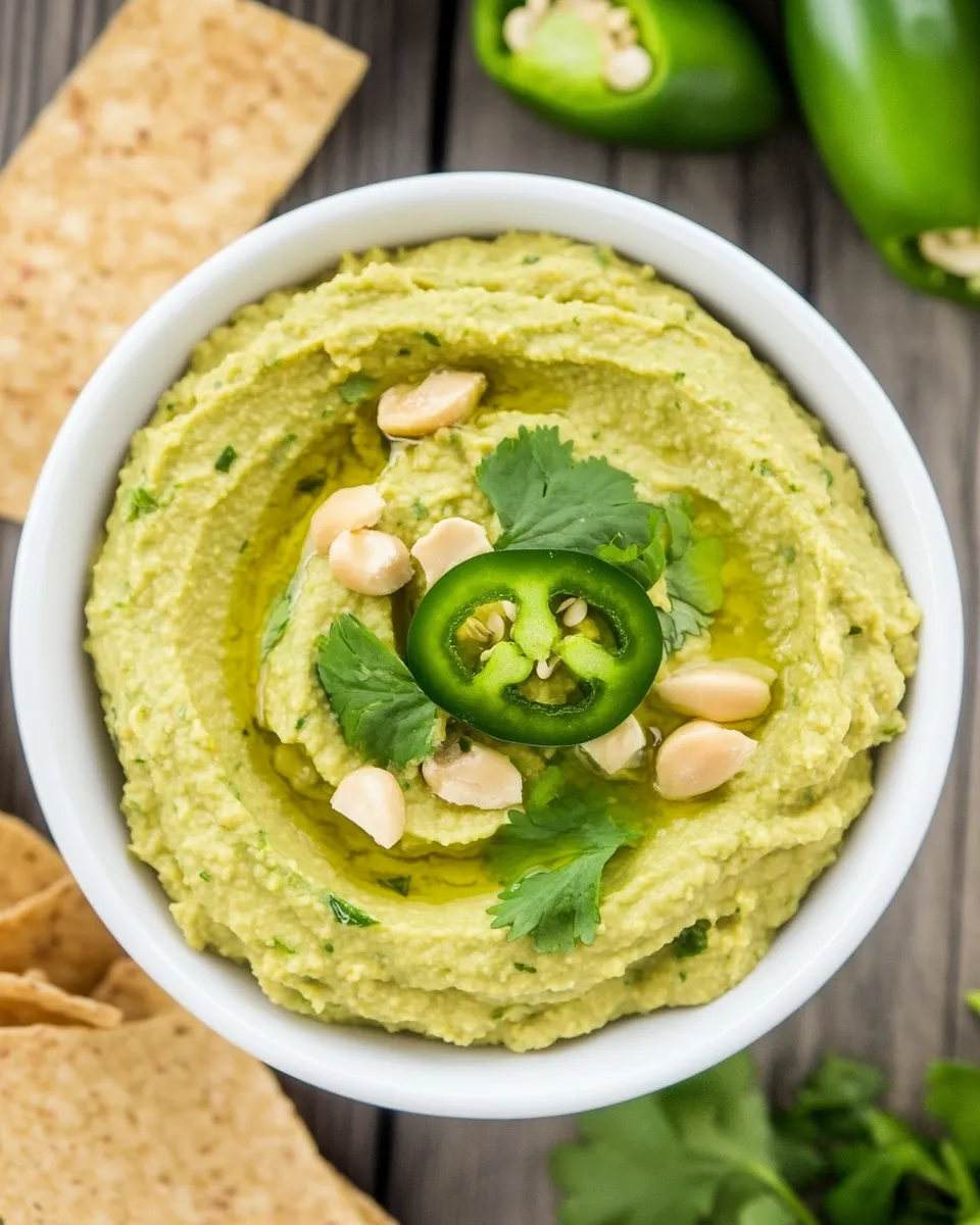 Delicious Cilantro Jalapeo Hummus (Easy!) dish photo
