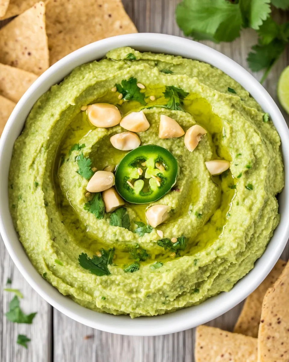 Simple Cilantro Jalapeo Hummus (Easy!) food shot