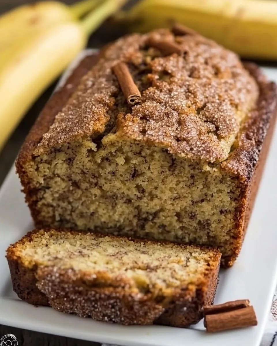Delicious Cinnamon Topped Banana Bread shot