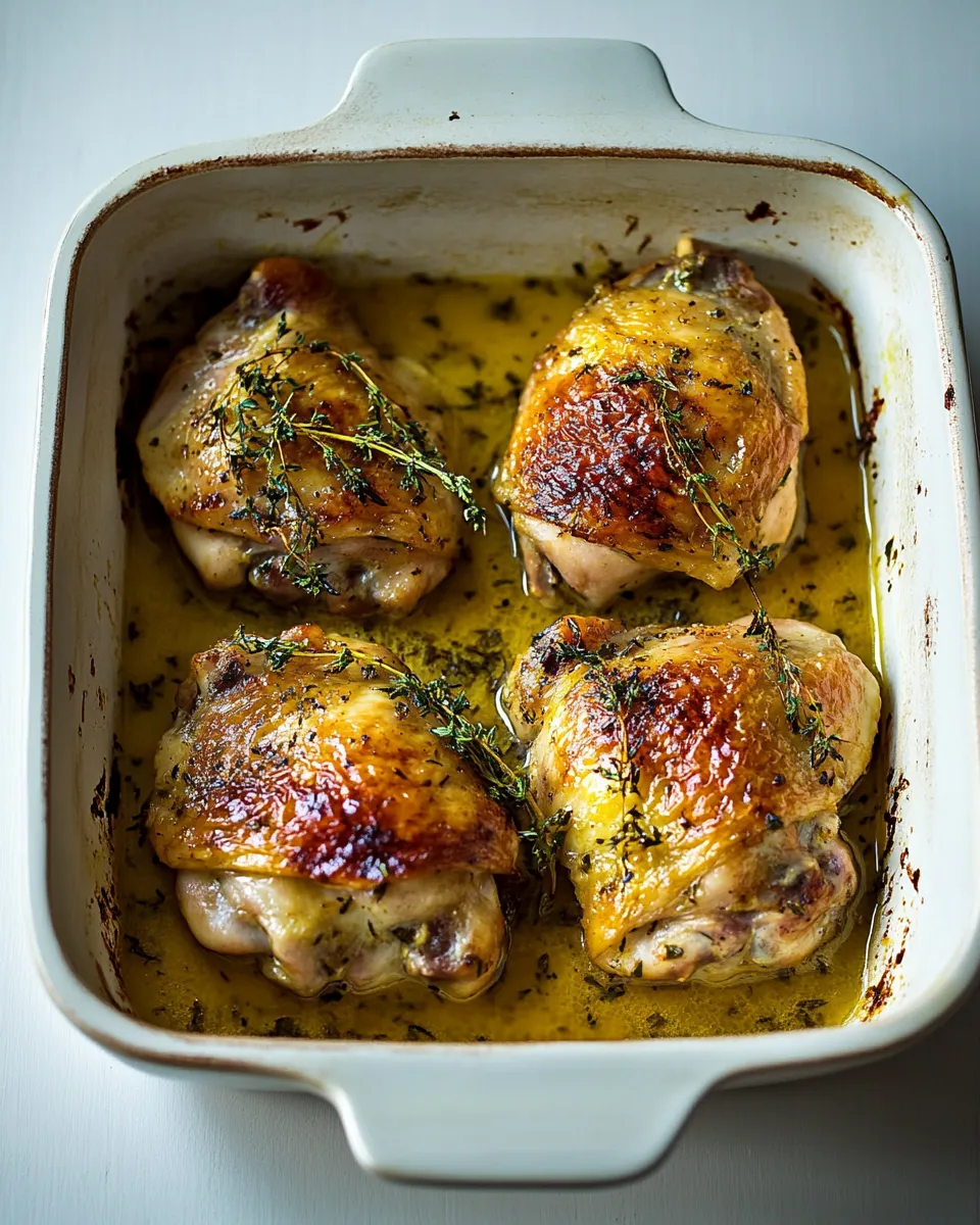 Savory Citrus Herb Roasted Chicken Thighs shot