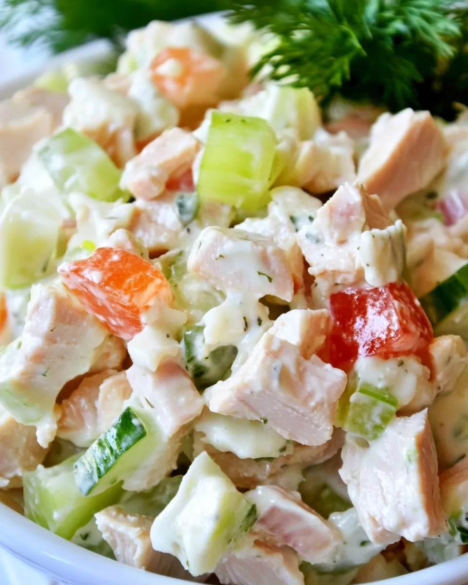 Easy Classic Turkey Salad Recipe shot