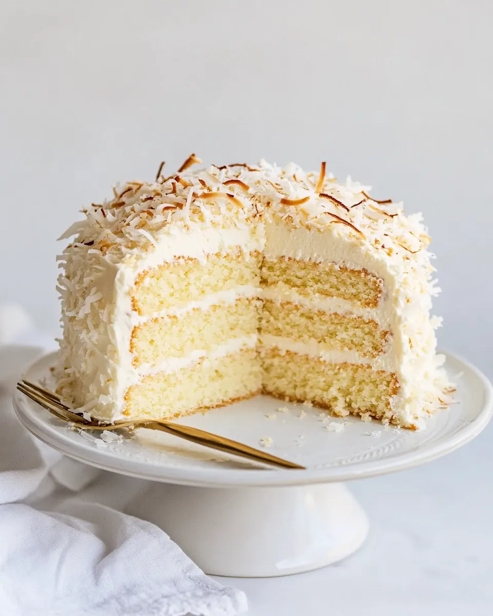 Classic Coconut Cream Cake with Coconut Cream Cheese Frosting image