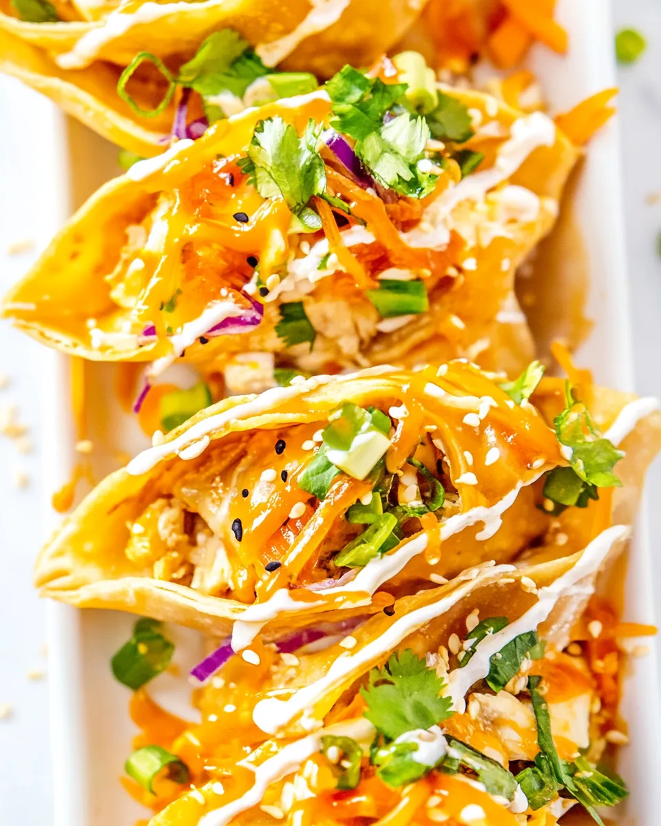 Homemade Copycat Applebees Chicken Wonton Tacos photo