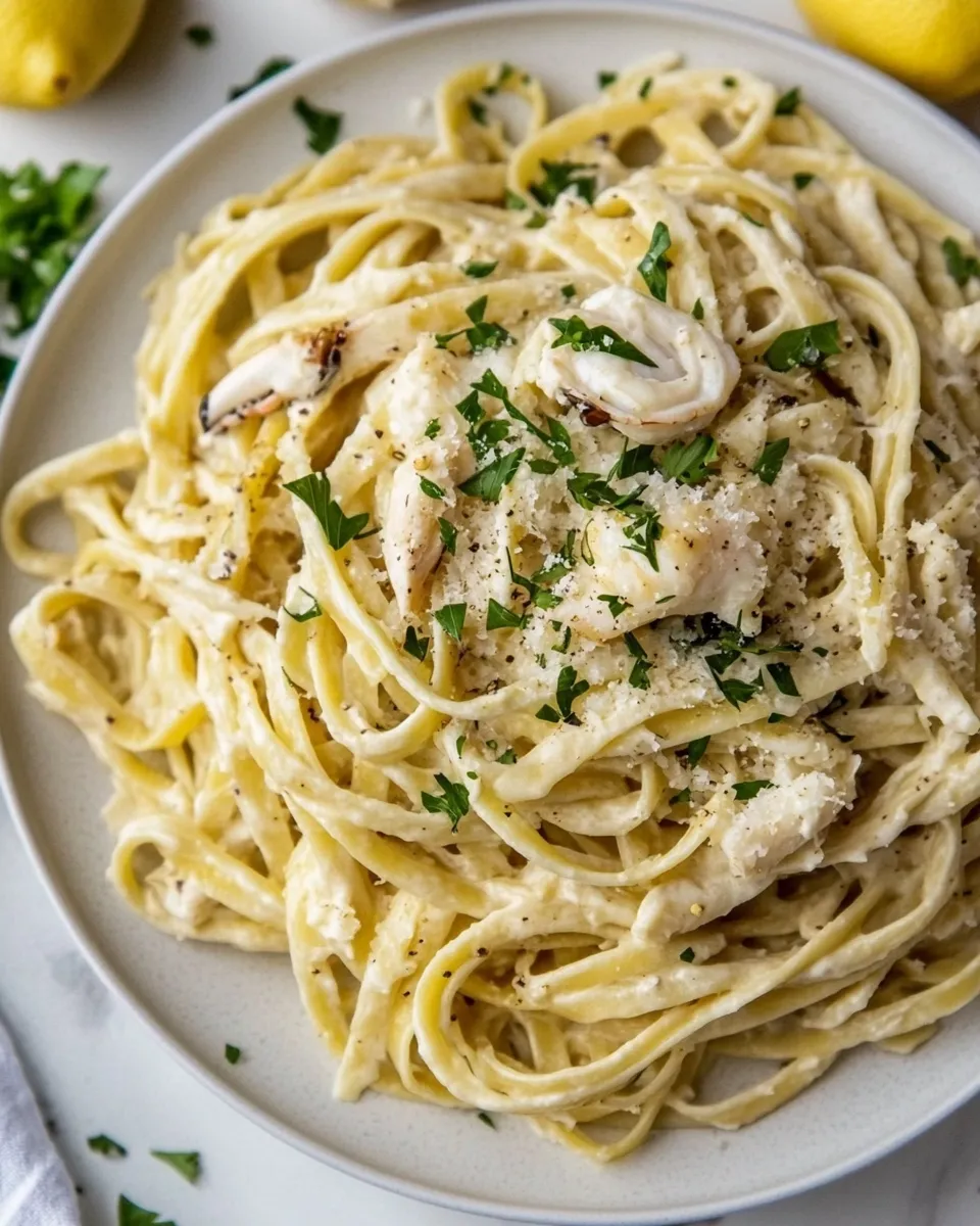 Easy Crab Fettuccine recipe photo