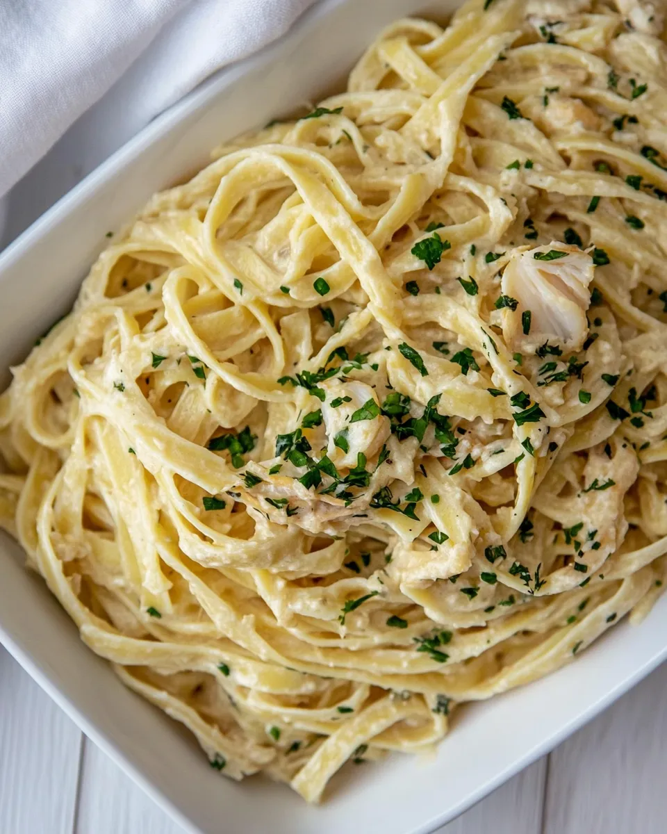 Delicious Crab Fettuccine shot
