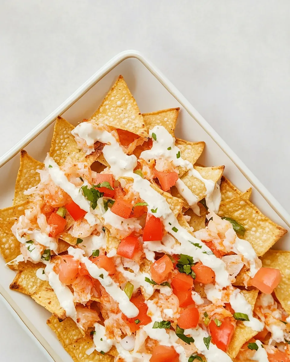 Delicious Crab Rangoon Nachos food shot