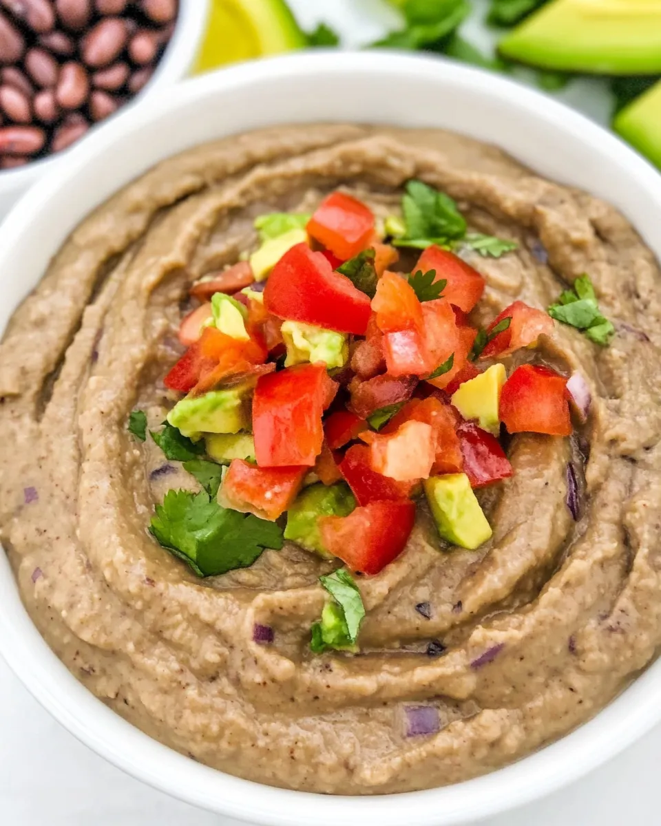 Quick Creamy Black Bean Avocado Dip (Easy!) food shot