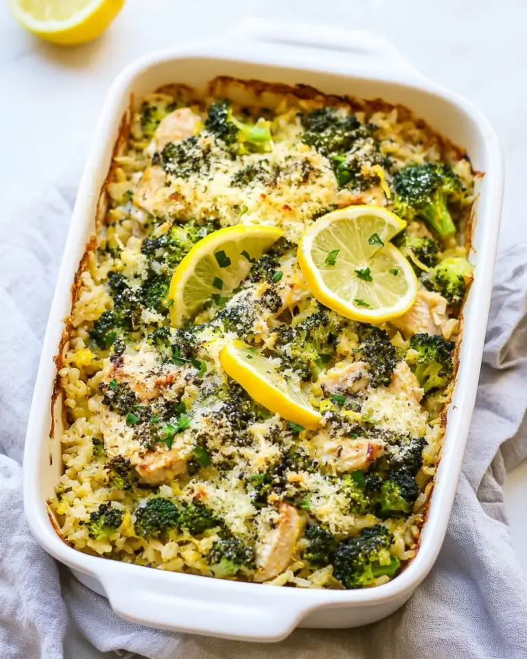 Homemade Creamy Lemon Chicken, Broccoli and Rice Casserole photo