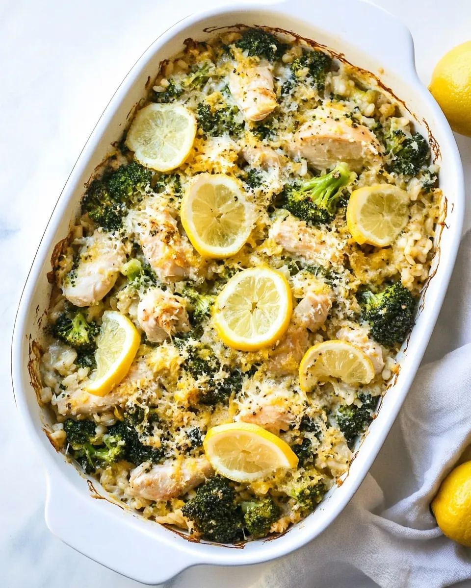 Delicious Creamy Lemon Chicken, Broccoli and Rice Casserole image