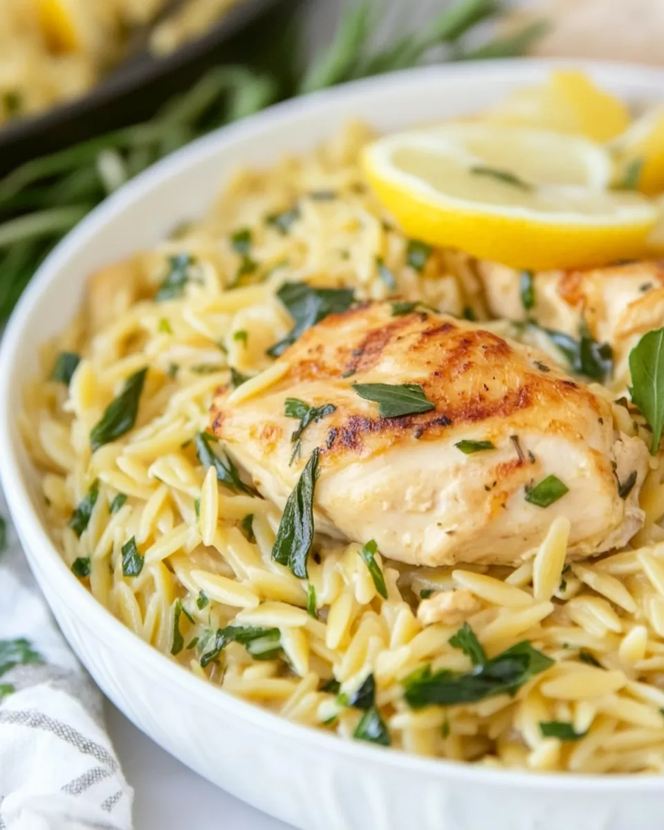 Classic Creamy Lemon Orzo with Chicken image