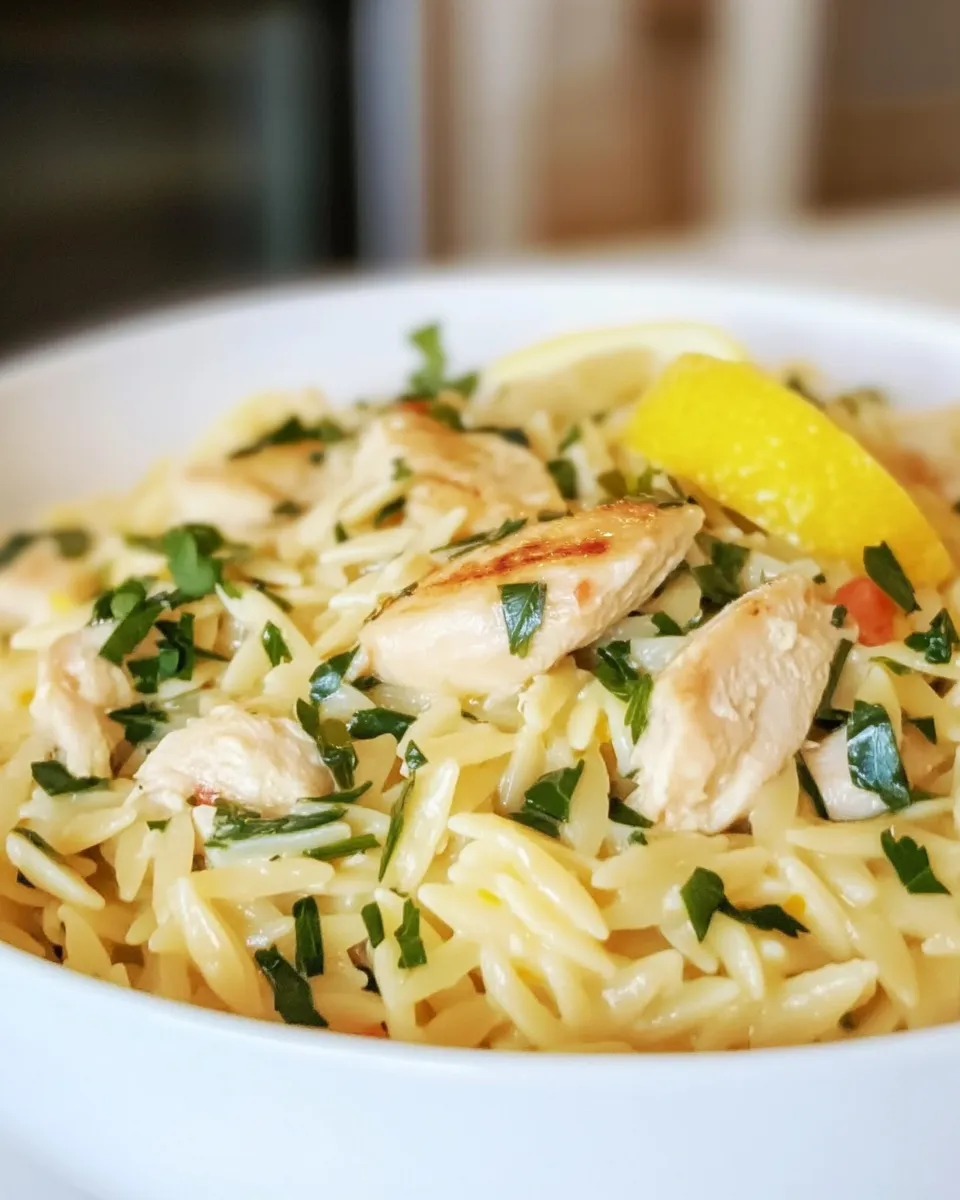 Easy Creamy Lemon Orzo with Chicken recipe photo
