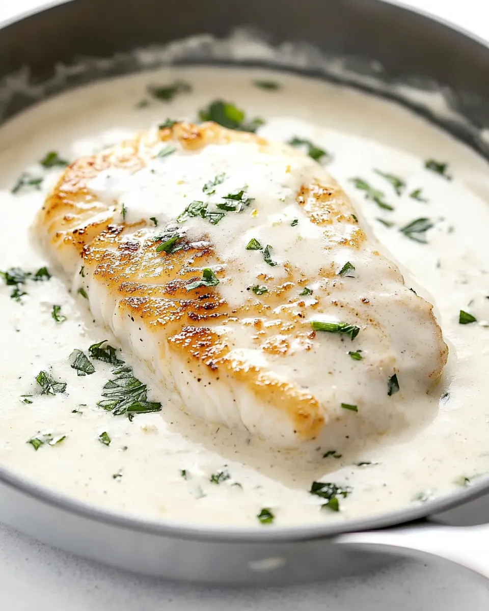 Quick Creamy Lemon Parmesan Cod shot