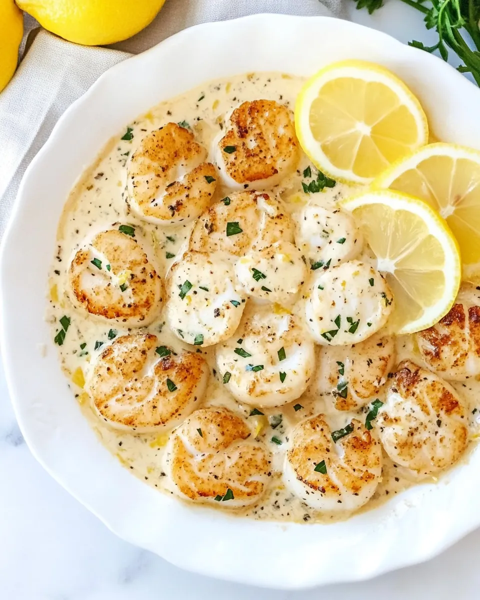 Quick Creamy Lemon Parmesan Scallops Insanely Good! food shot