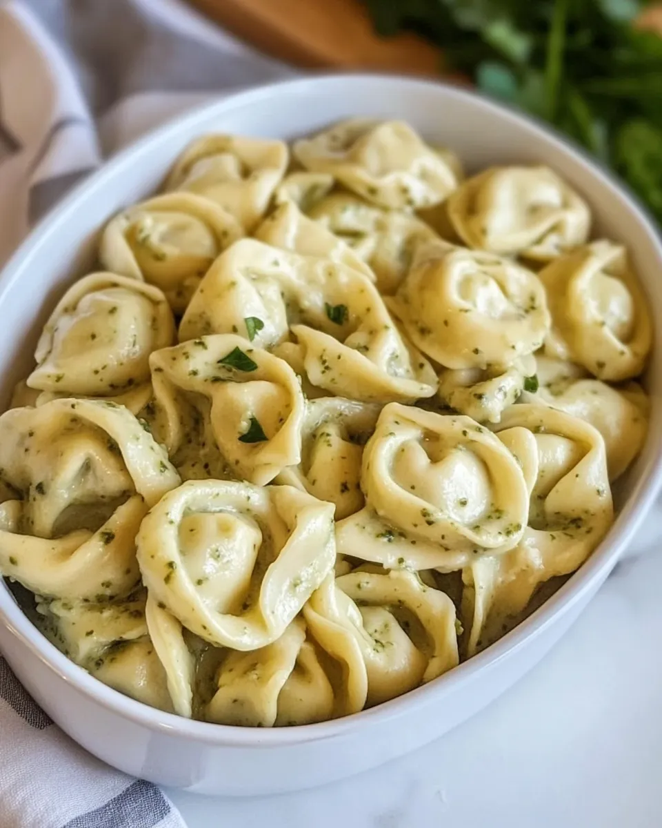 Homemade Creamy Pesto Tortellini recipe photo