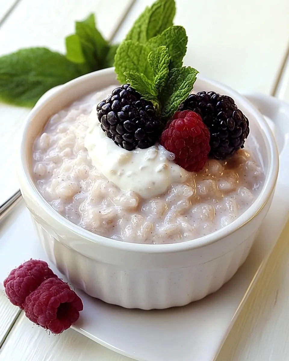 Delicious Creamy Rice Pudding with Yogurt shot