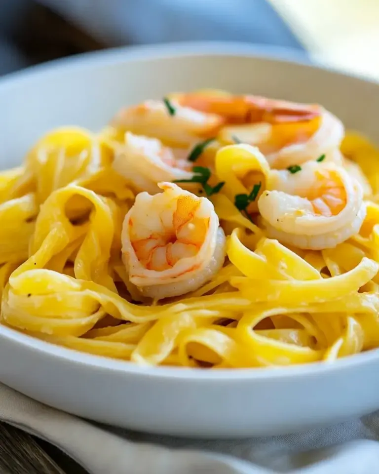 Homemade Creamy Saffron and Shrimp Pasta photo