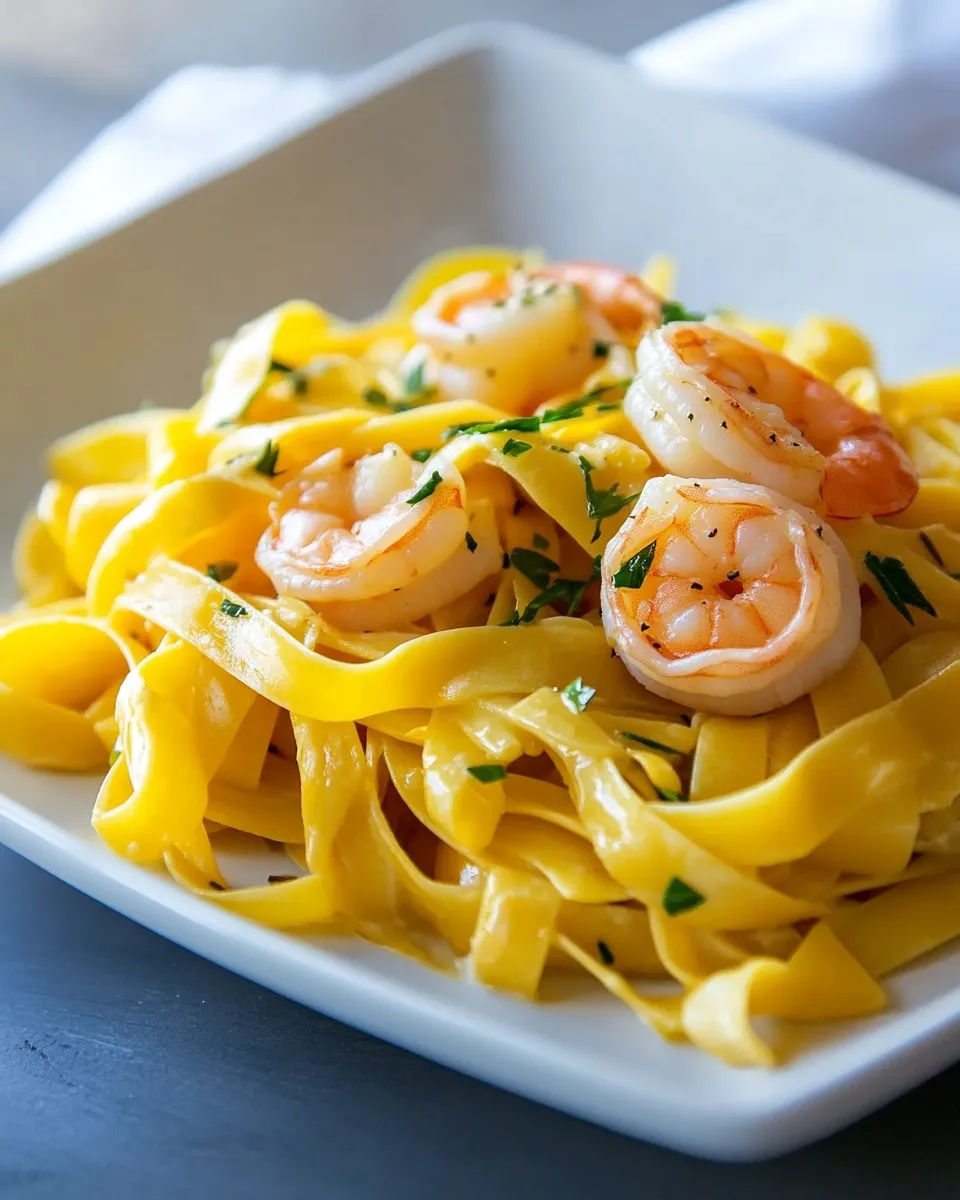 Easy Creamy Saffron and Shrimp Pasta recipe photo