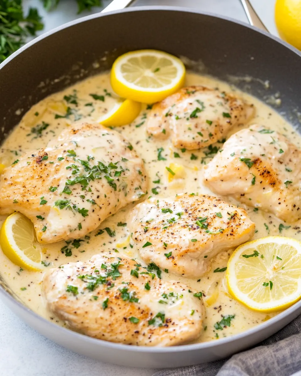 Delicious Creamy Skillet Lemon Chicken image