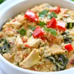 Homemade Creamy Spinach and Artichoke Chicken Quinoa photo