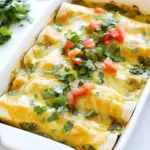 Homemade Creamy Spinach and Cheese Green Chile Enchiladas photo