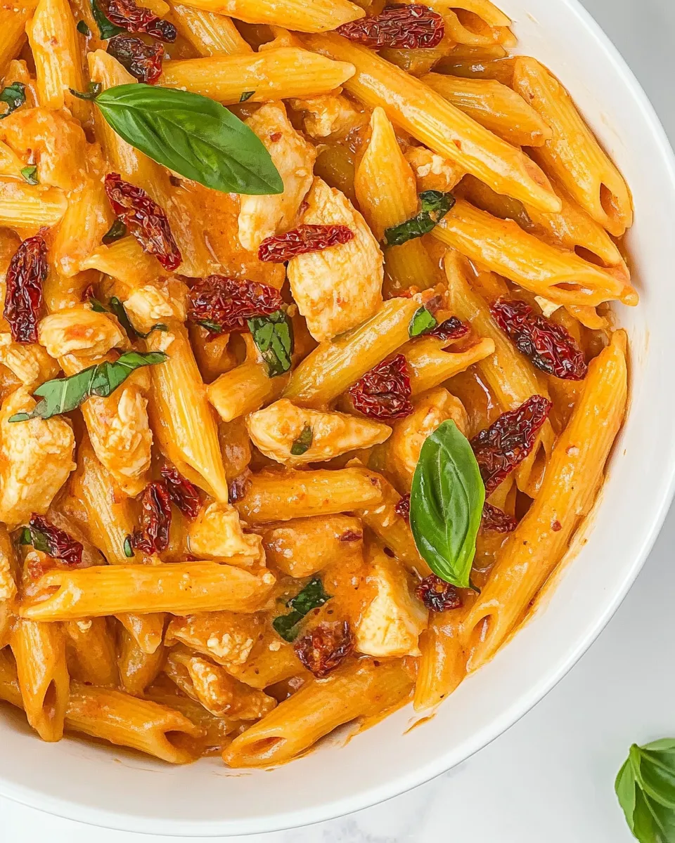 Savory Creamy Sun-Dried Tomato Chicken Pasta (Gluten-Free, Dairy-Free) shot