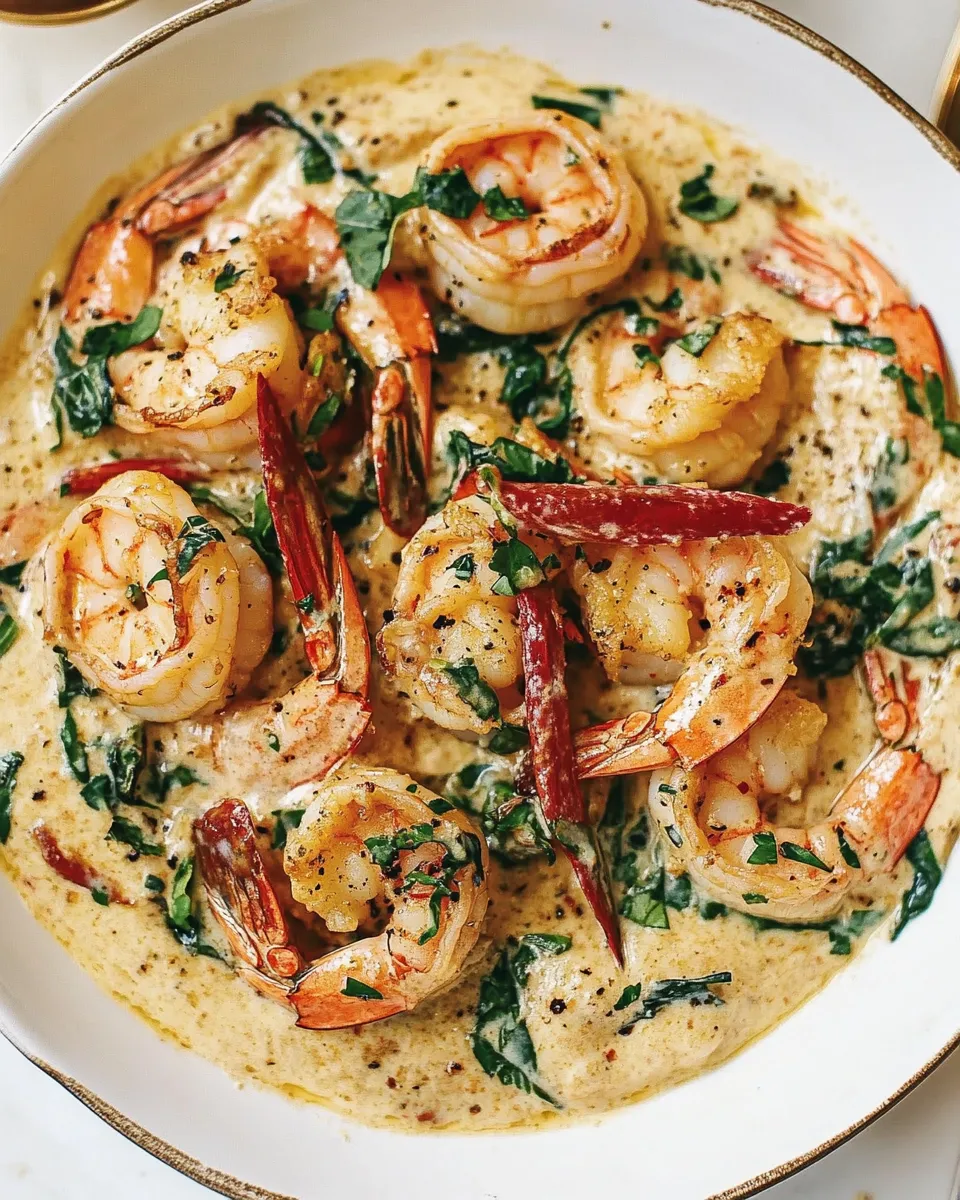 Savory Creamy Tuscan Garlic Shrimp shot