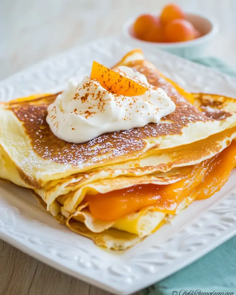 Homemade Crepes with Greek Yogurt Cream photo
