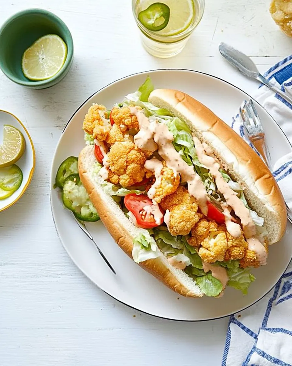 Easy Crispy Cauliflower Po Boy Sandwich recipe photo