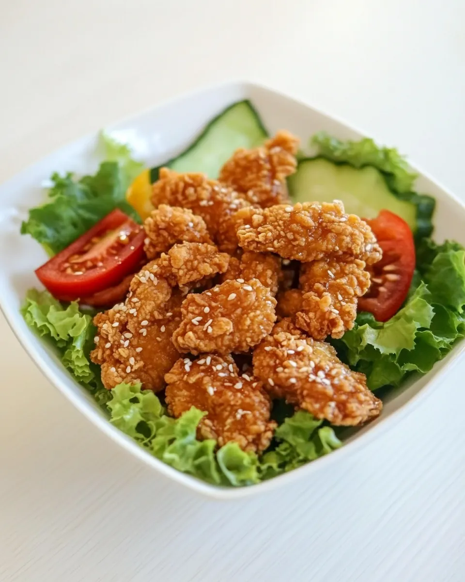 Savory Crispy Honey Chicken shot