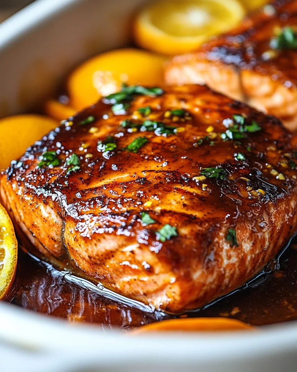 Homemade Crispy Honey Orange Glazed Salmon photo