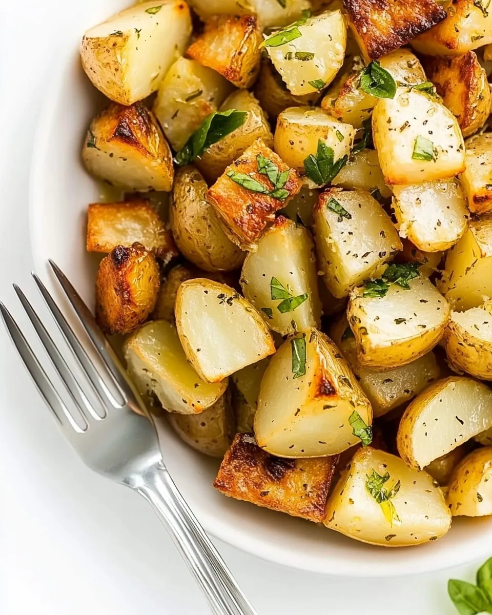 Easy Crispy Lemon Roasted Potatoes with Fresh Basil recipe photo