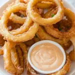 Homemade Crispy Onion Rings with Dipping Sauce photo