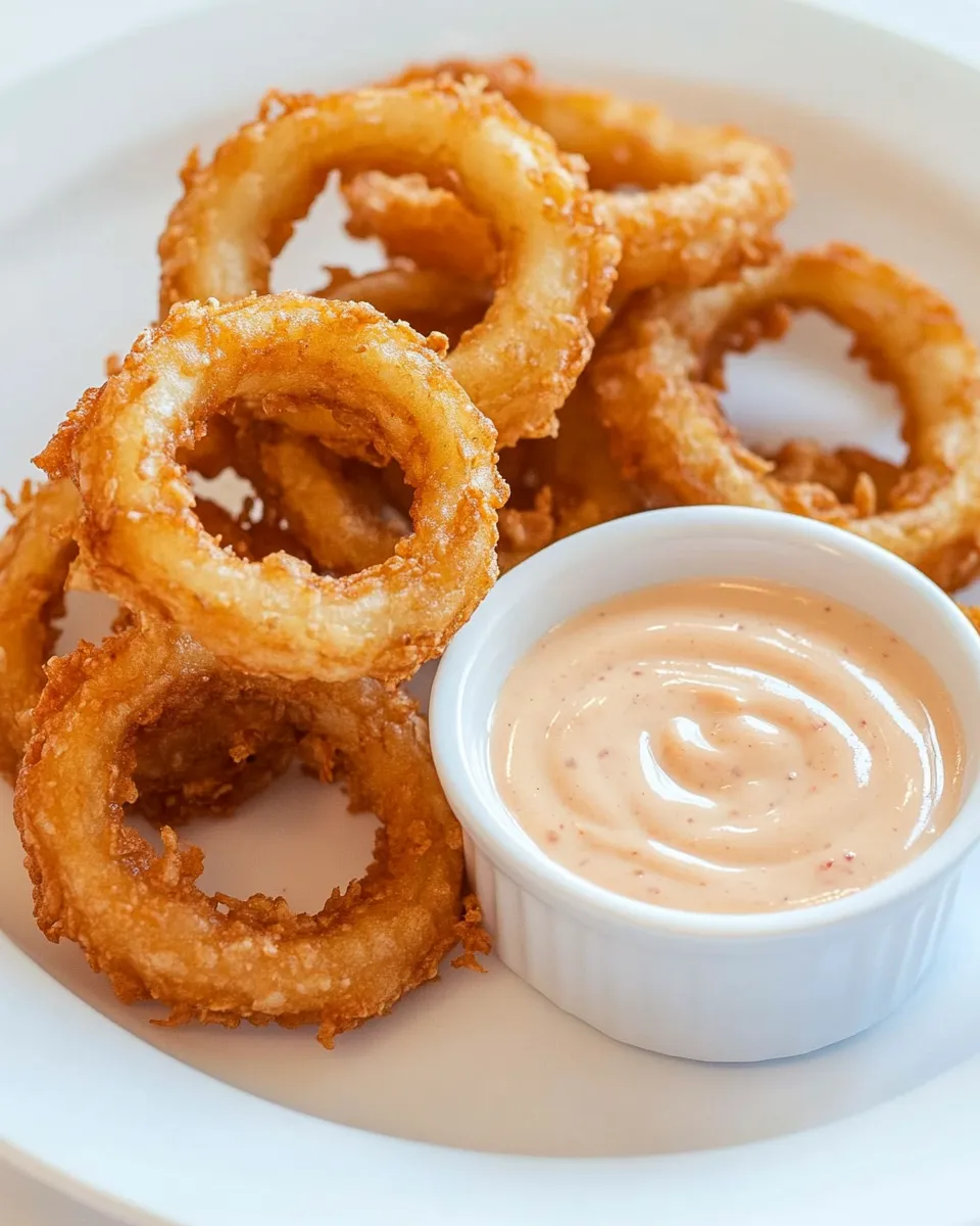 Delicious Crispy Onion Rings with Dipping Sauce image