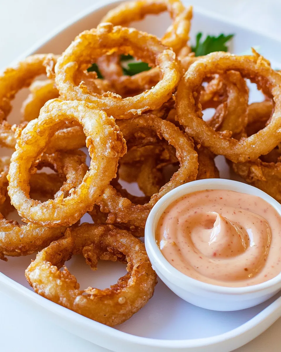 Simple Crispy Onion Rings with Dipping Sauce recipe photo