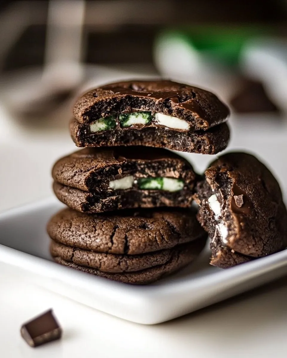 Delicious Crme de Menthe Stuffed Chocolate Cookies image