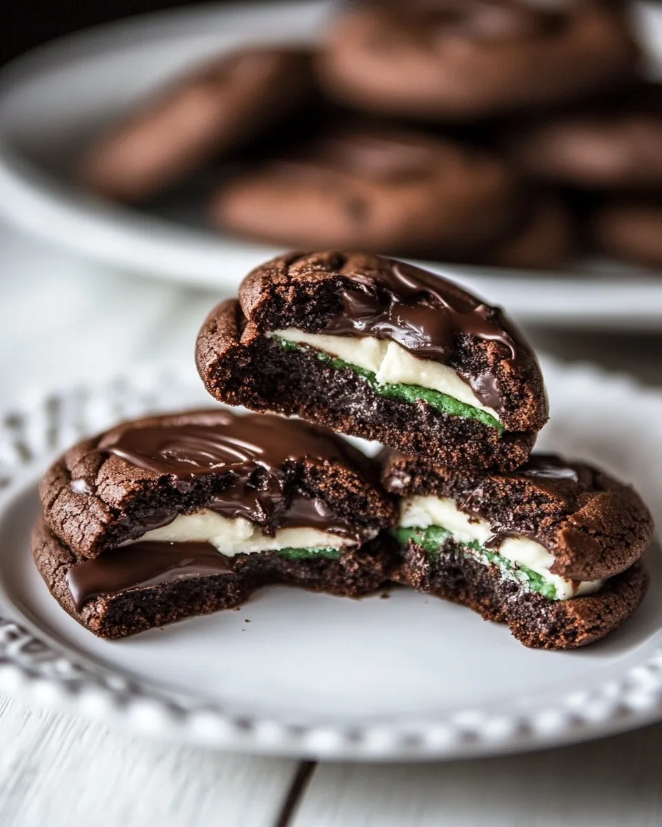 Easy Crme de Menthe Stuffed Chocolate Cookies recipe photo
