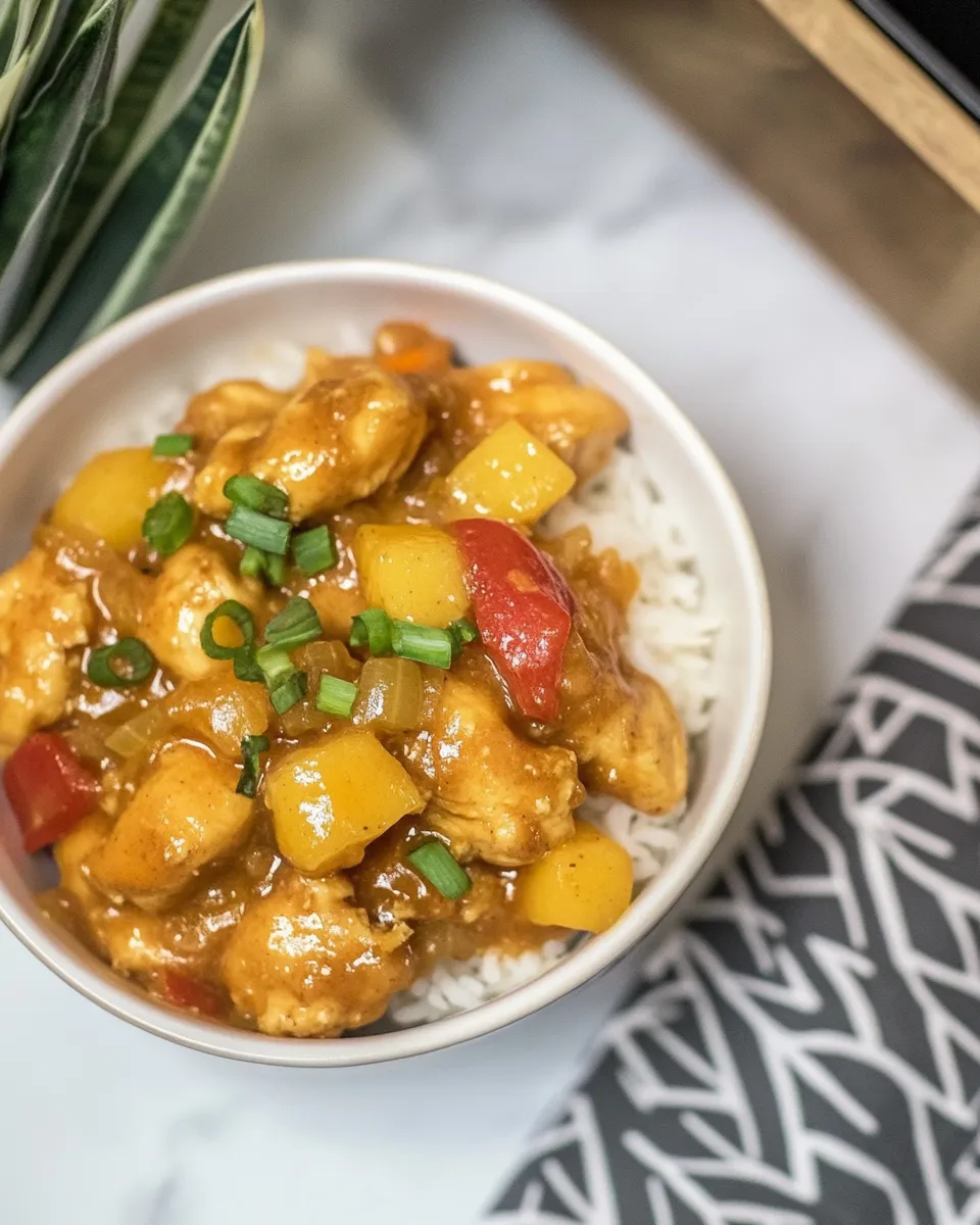 Savory Crock-Pot Sweet and Sour Chicken (4 Ingredient Meal) shot