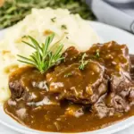 Homemade Crock Pot Cubed Steak with Gravy photo