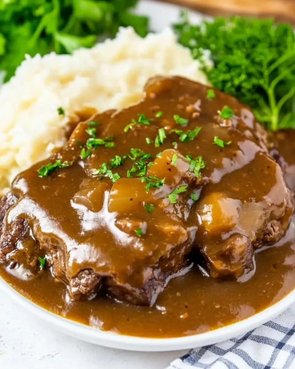 Classic Crock Pot Cubed Steak with Gravy image
