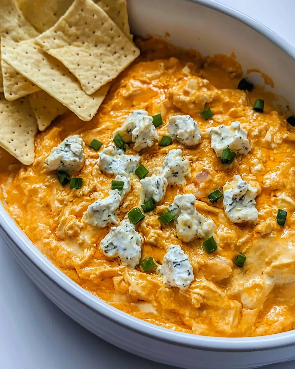 Tasty Crockpot Buffalo Chicken Dip shot